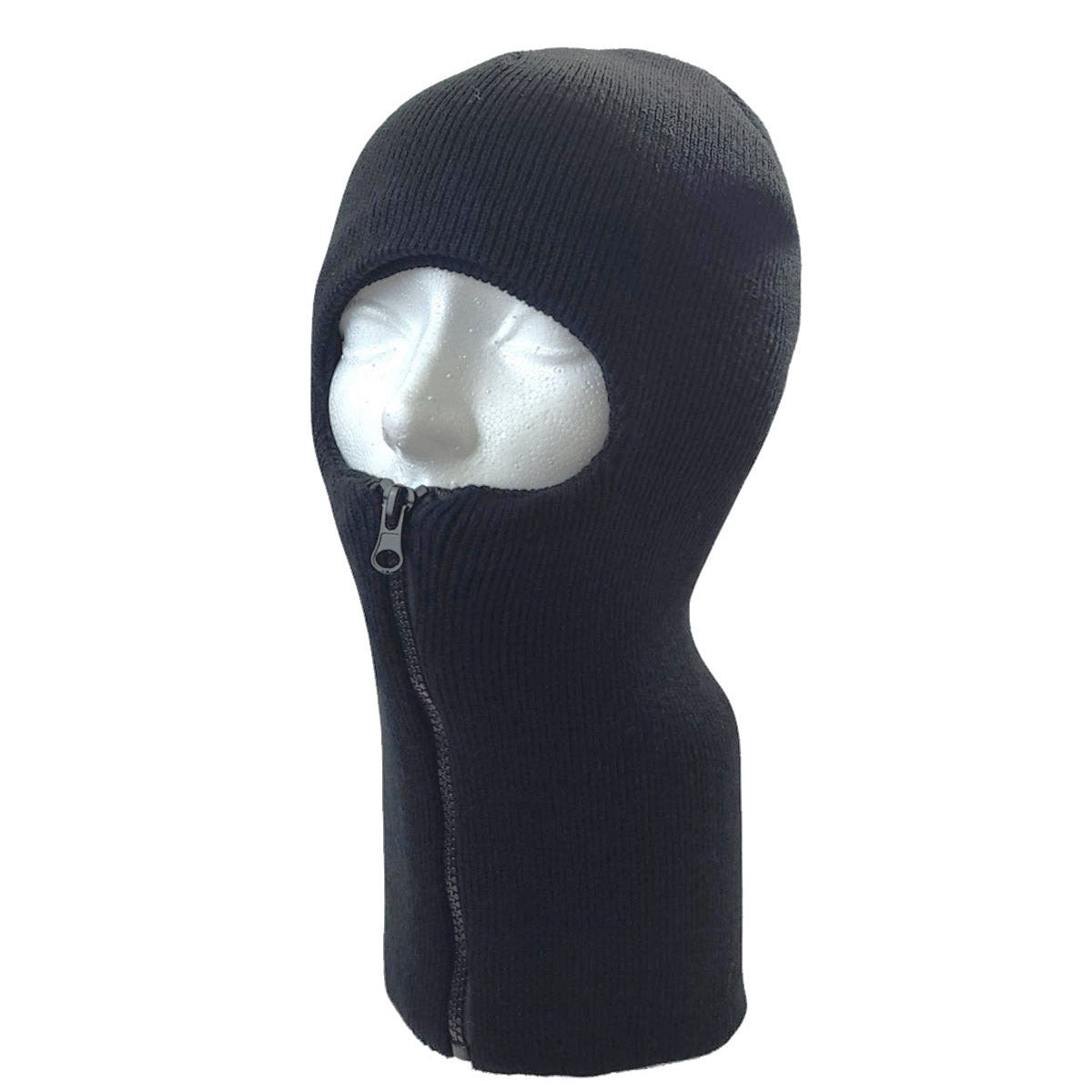 1 Hole Balaclava with Zipper, XO1Z, Black