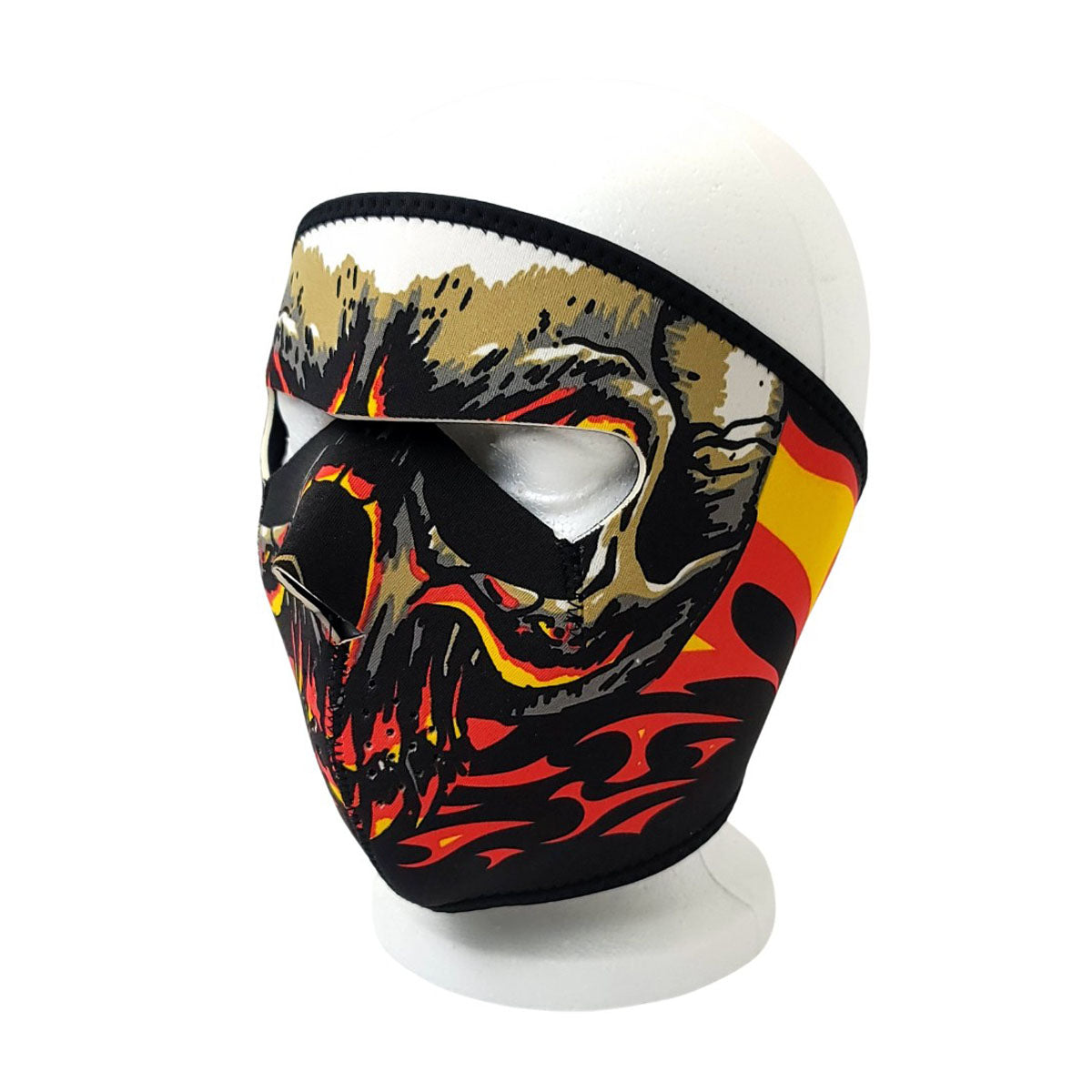 Face Mask - Full Cover, Skull Flames