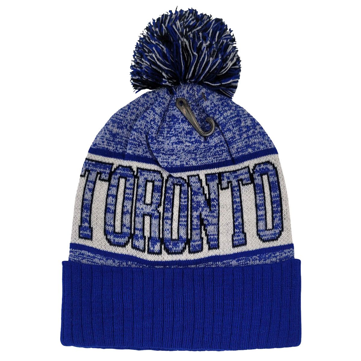 TORONTO Pom Knit Toque - Royal with Heather Royal Wordmark Toronto