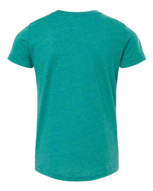 BELLA + CANVAS 3413Y, Youth Triblend Tee, Teal Triblend