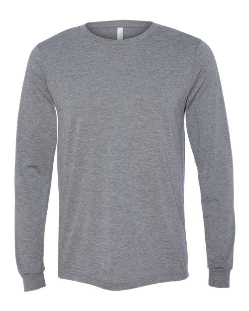 BELLA + CANVAS 3513, Unisex Triblend Long Sleeve Tee, Grey Triblend