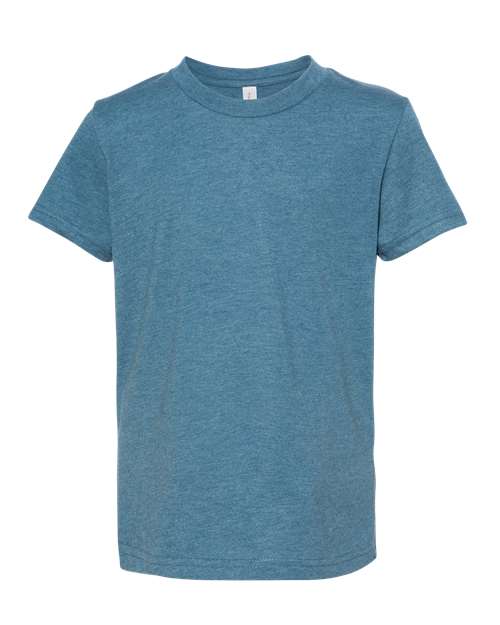 BELLA + CANVAS 3001YCVC, Youth Cvc Jersey Tee, Heather Deep Teal