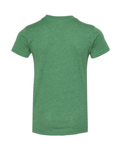 BELLA + CANVAS 3001YCVC, Youth Cvc Jersey Tee, Heather Grass Green