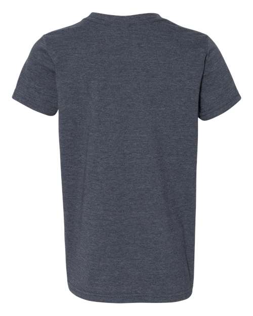 BELLA + CANVAS 3001YCVC, Youth Cvc Jersey Tee, Heather Navy