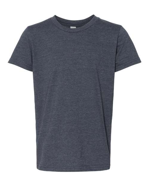 BELLA + CANVAS 3001YCVC, Youth Cvc Jersey Tee, Heather Navy