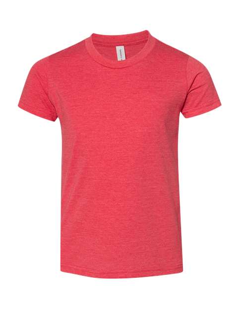 BELLA + CANVAS 3001YCVC, Youth Cvc Jersey Tee, Heather Red