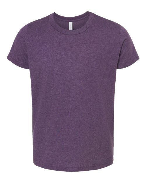 BELLA + CANVAS 3001YCVC, Youth Cvc Jersey Tee, Heather Team Purple