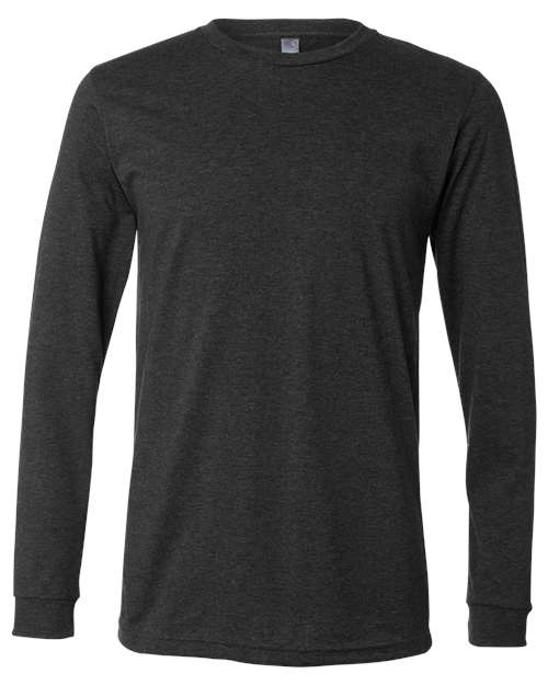 BELLA + CANVAS 3501CVC, Heather Cvc Long Sleeve Tee, Dark Grey Heather