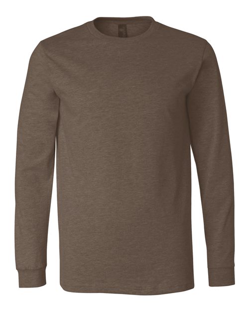 Heather CVC Long Sleeve Tee - Heather Brown - - 10629