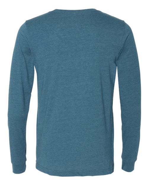 BELLA + CANVAS 3501CVC, Heather Cvc Long Sleeve Tee, Heather Deep Teal