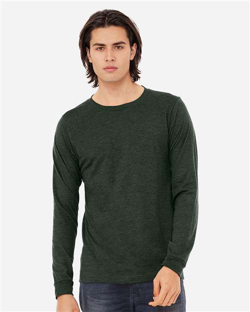 Heather CVC Long Sleeve Tee - Heather Forest - - 10629
