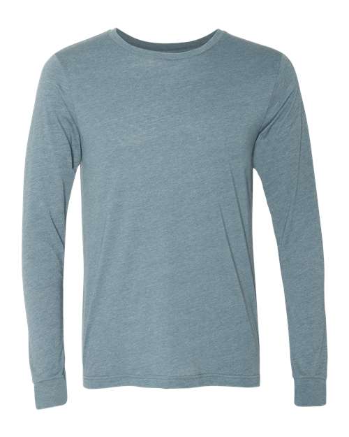 BELLA + CANVAS 3501CVC, Heather Cvc Long Sleeve Tee, Heather Slate