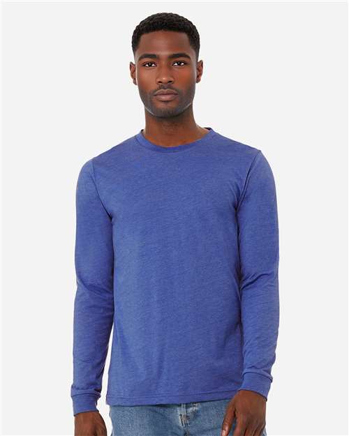 Heather CVC Long Sleeve Tee - Heather True Royal - - 10629