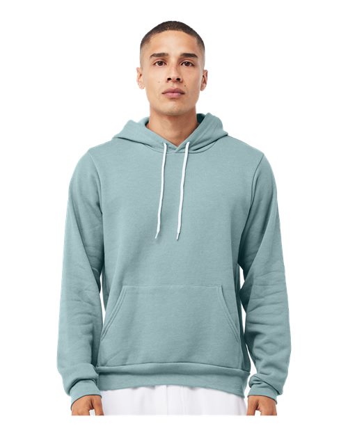 BELLA + CANVAS 3719, Unisex Sponge Fleece Hoodie Sweatshirt, Heather Blue Lagoon