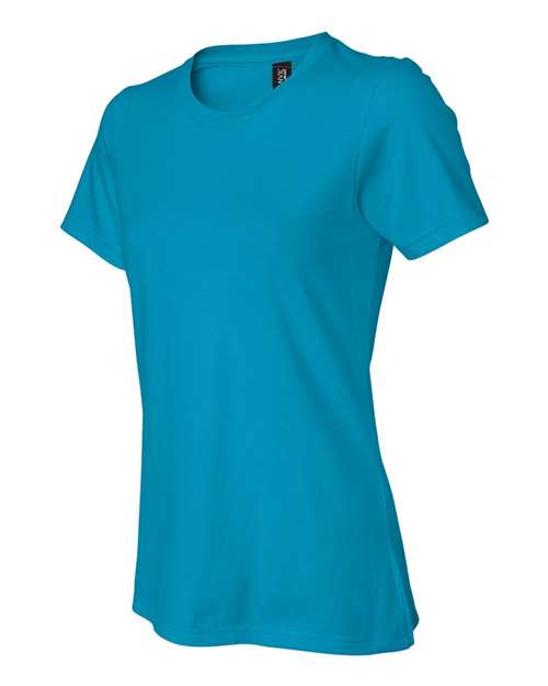Gildan 880 Women's Softstyle® Lightweight T-Shirt Cotton Cotton-Poly Blend Lightweight Polyester Premium Short Sleeves Side-Seamed Slim Fit T-Shirts Tear-Away Label Tops Womens Womens Tops Woven Shirts