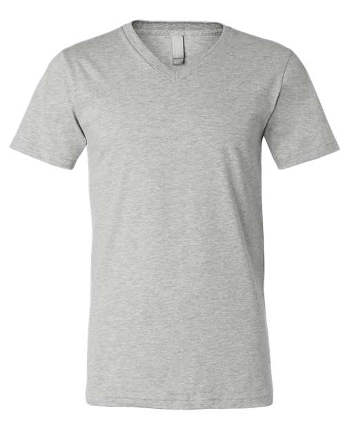 BELLA + CANVAS 3005CVC, Unisex Heather Cvc V-neck Tee, Athletic Heather