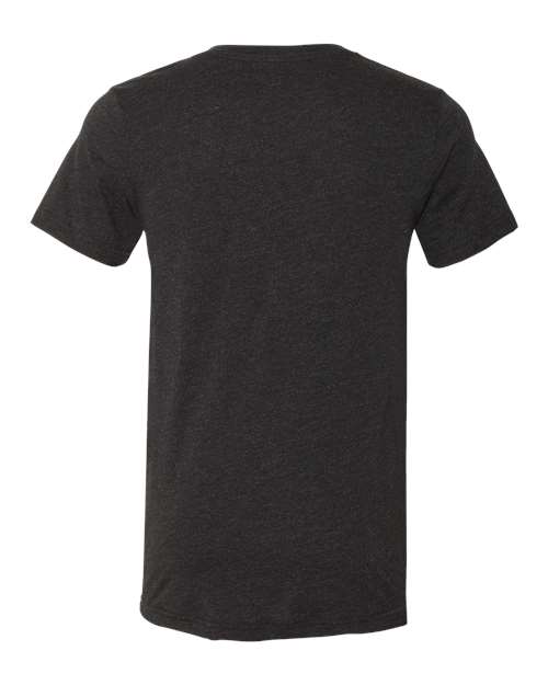 BELLA + CANVAS 3005CVC, Unisex Heather Cvc V-neck Tee, Black Heather