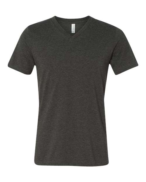 BELLA + CANVAS 3005CVC, Unisex Heather Cvc V-neck Tee, Dark Grey Heather