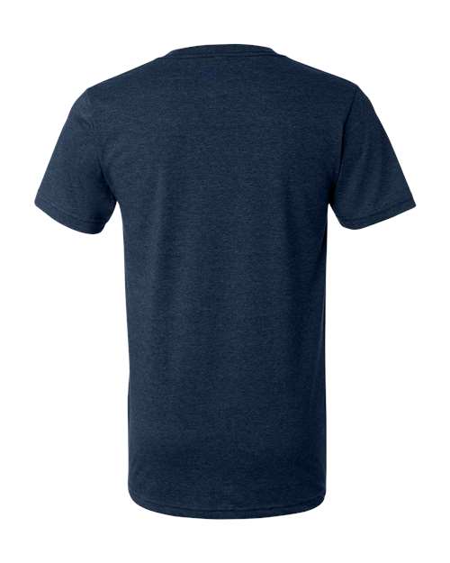 BELLA + CANVAS 3005CVC, Unisex Heather Cvc V-neck Tee, Heather Navy