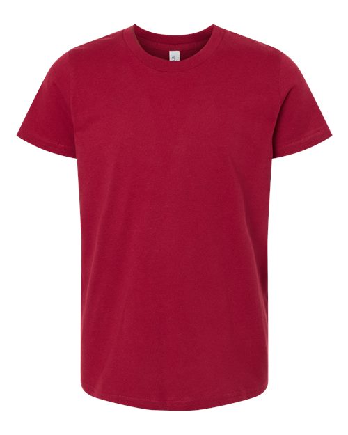 BELLA + CANVAS 3001Y, Youth Jersey Tee, Cardinal