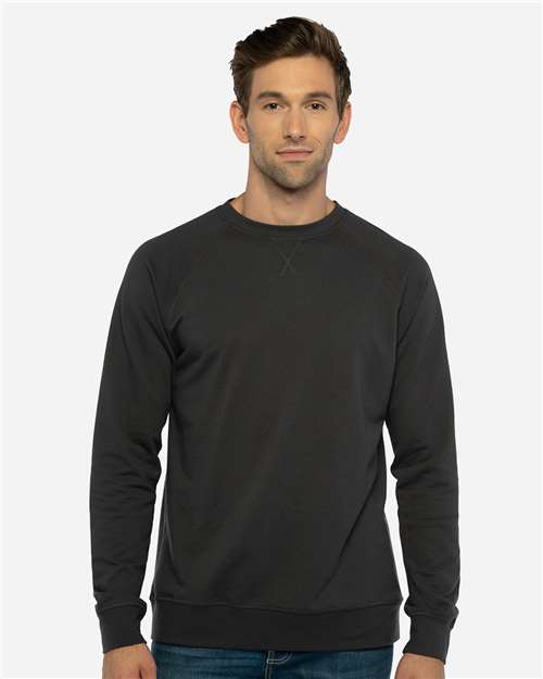 Next Level 9000, Unisex Laguna Raglan Crewneck Sweatshirt, Graphite Black