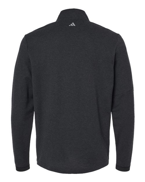 Adidas A554, Men's 3-stripes Quarter-zip Sweater Pullover, Black Melange