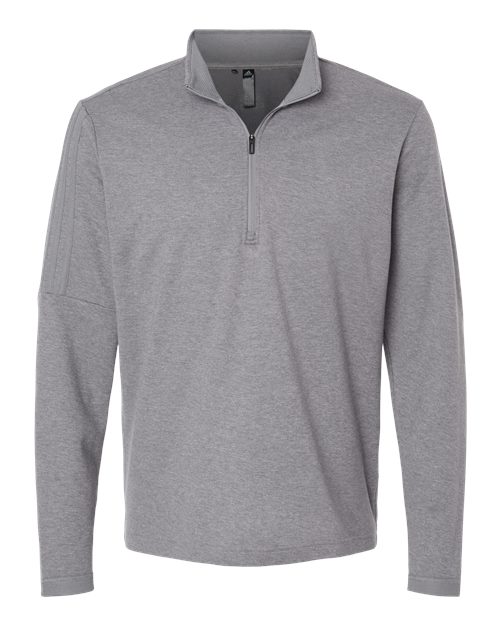 Adidas A554, Men's 3-stripes Quarter-zip Sweater Pullover, Grey Three Melange
