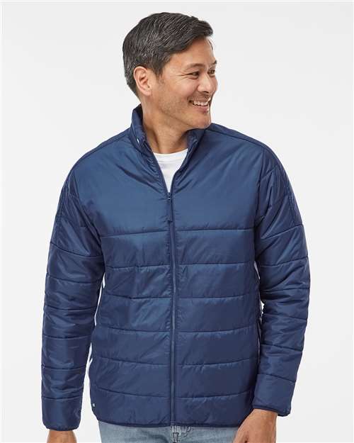 Men's 3 Stripe Puffer Full-Zip Jacket - - 11017 - Toronto Screen Printing- Color