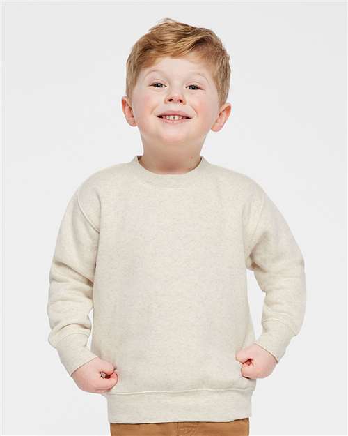 Rabbit Skins 3317, Toddler Fleece Crewneck Sweatshirt, Natural Heather