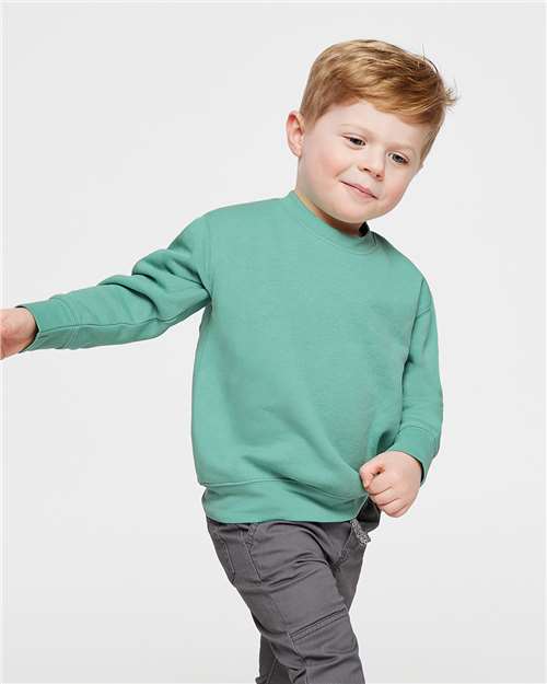 Rabbit Skins 3317, Toddler Fleece Crewneck Sweatshirt, Saltwater