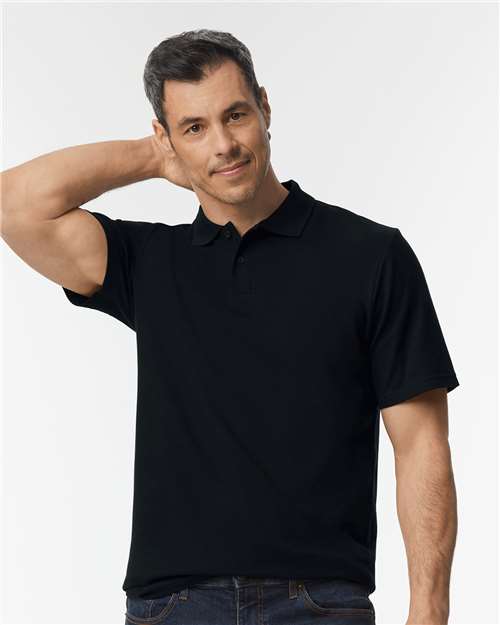 Gildan 64800, Unisex Softstyle Pique Polo, Black