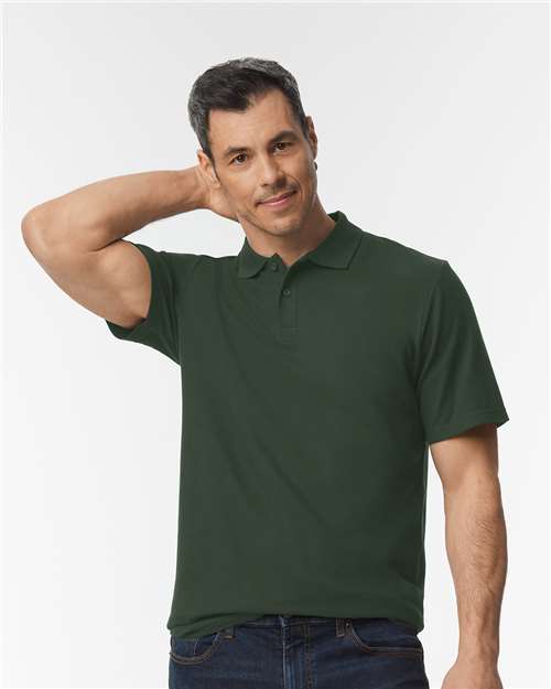 Gildan 64800, Unisex Softstyle Pique Polo, Forest Green