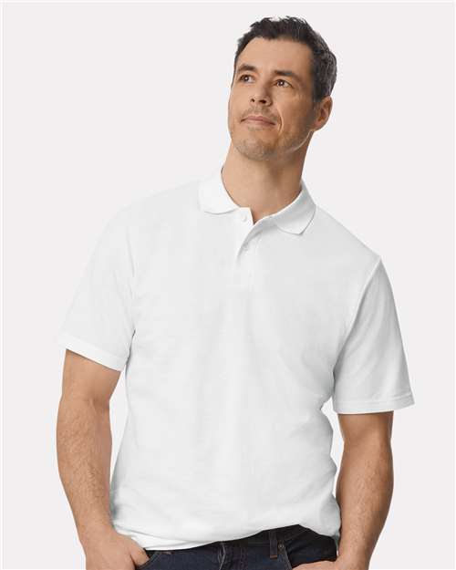 Gildan 64800, Unisex Softstyle Pique Polo, White