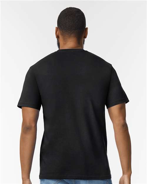 Gildan 65000, Unisex Softstyle Midweight T-shirt, Pitch Black