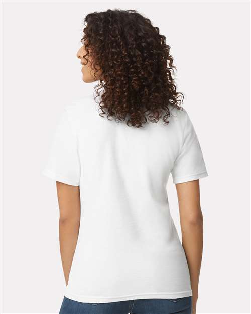 Gildan 64800L, Women's Softstyle Pique Polo, White