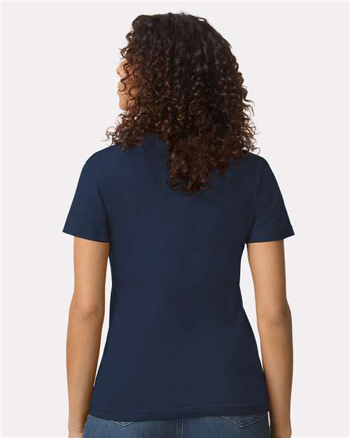 Gildan 65000L Women's Softstyle® Midweight T-Shirt Cotton Cotton-Poly Blend Midweight Moisture-Wicking Polyester Premium Short Sleeves Side-Seamed Slim Fit Sport / Athletic T-Shirts Tear-Away Label Tops Womens Womens Tops Woven Shirts