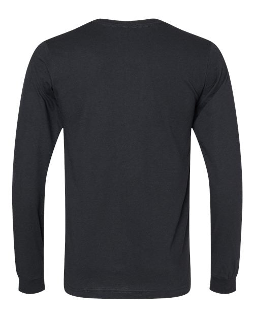 BELLA + CANVAS 3501CVC, Heather Cvc Long Sleeve Tee, Solid Black Blend