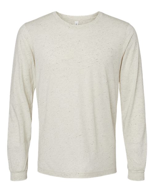 BELLA + CANVAS 3513, Unisex Triblend Long Sleeve Tee, Oatmeal Triblend