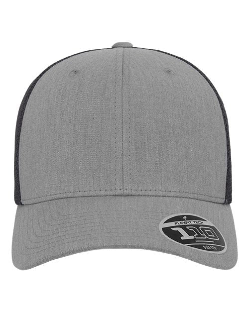 Flexfit 110M, 110 Mesh-back Cap, Heather Grey/ Black