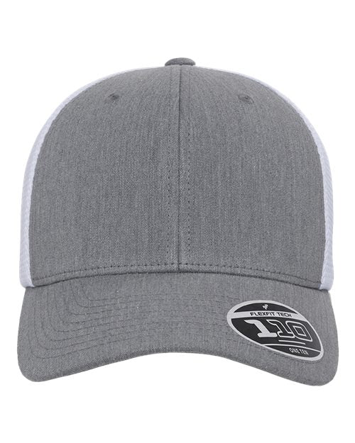 Flexfit 110M, 110 Mesh-back Cap, Heather Grey/ White