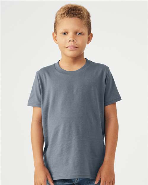 BELLA + CANVAS 3001Y, Youth Jersey Tee, Steel Blue