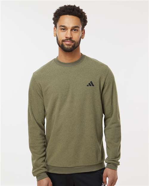 Adidas A586, Men's Terry Loop Crewneck Sweatshirt, Olive Strata
