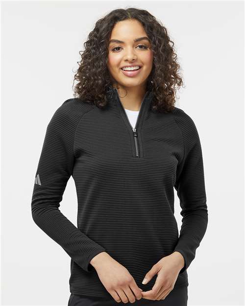Adidas A589, Women's Spacer Quarter-zip Pullover, Black