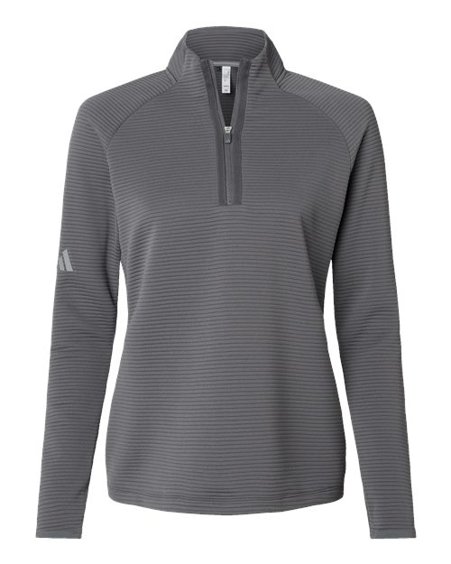 Adidas A589, Women's Spacer Quarter-zip Pullover, Grey Five