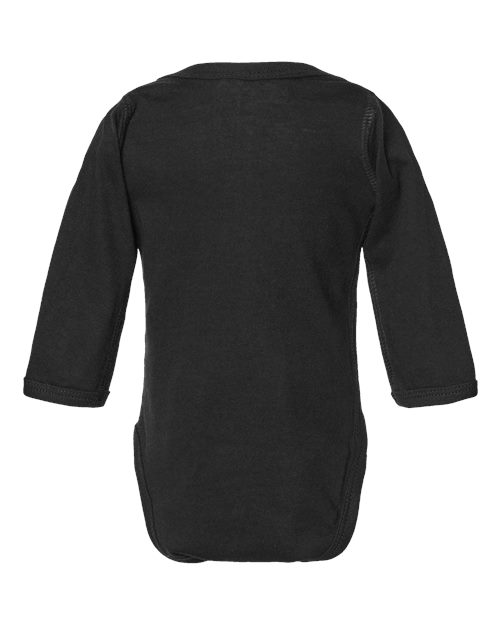 Rabbit Skins 4421, Infant Fine Jersey Long Sleeve Bodysuit, Black