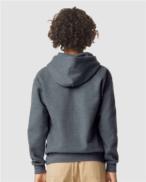 Gildan SF500B, Youth Softstyle Midweight Hooded Sweatshirt, Dark Heather