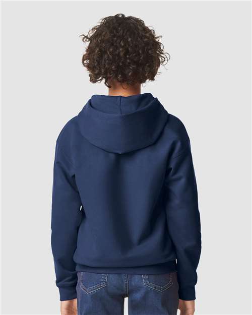 Gildan SF500B, Youth Softstyle Midweight Hooded Sweatshirt, Navy