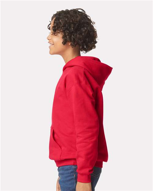 Gildan SF500B, Youth Softstyle Midweight Hooded Sweatshirt, Red