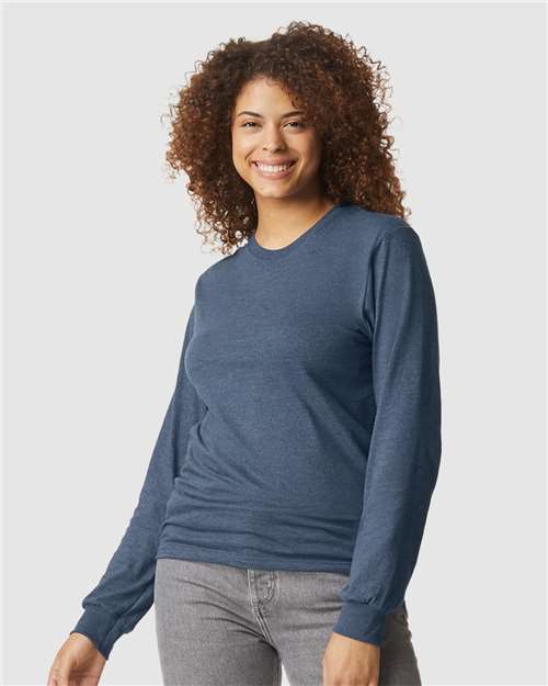 Gildan 64440CVC, Unisex Softstyle Cvc Long Sleeve T-shirt, Navy Mist