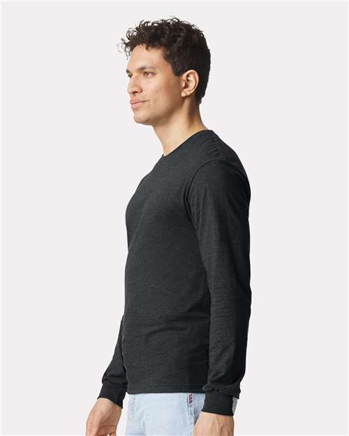 Gildan 64440CVC, Unisex Softstyle Cvc Long Sleeve T-shirt, Pitch Black Mist